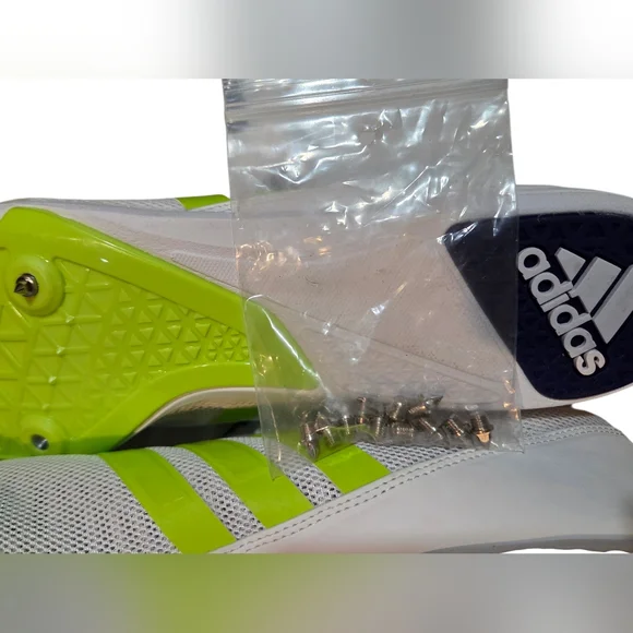 Adidas Distancestar Distance Track White-Lime Green CP9077 Men Sz 14 - Picture 8 of 8